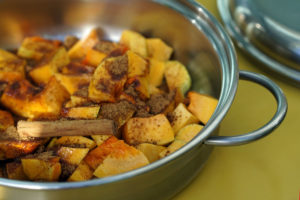 Kürbis mit Gewürzen